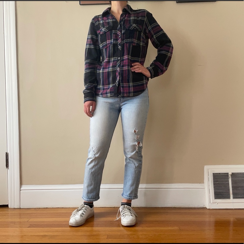 Maurices 100% cotton plaid flannel